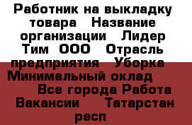 Работник на выкладку товара › Название организации ­ Лидер Тим, ООО › Отрасль предприятия ­ Уборка › Минимальный оклад ­ 28 200 - Все города Работа » Вакансии   . Татарстан респ.